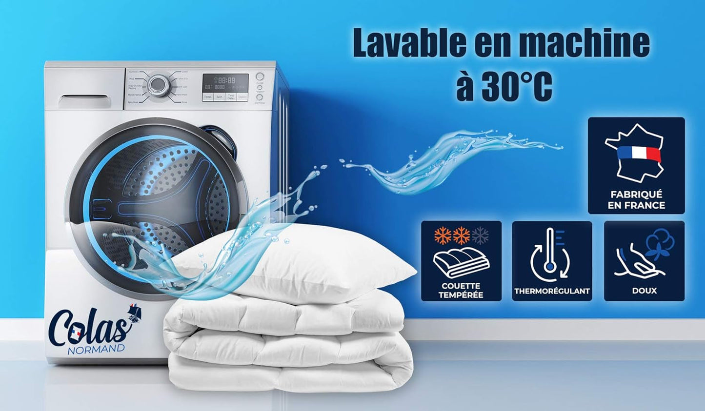 COLAS NORMAND Thermoregulerend dekbed, Cool In, Gematigd, 140 X 200 Cm, Sweat, Optimale ventilatie, 100% percal, Fresh Feel, Frans, 53130255, Wit Dekbedden en dekbedden Naty Shop