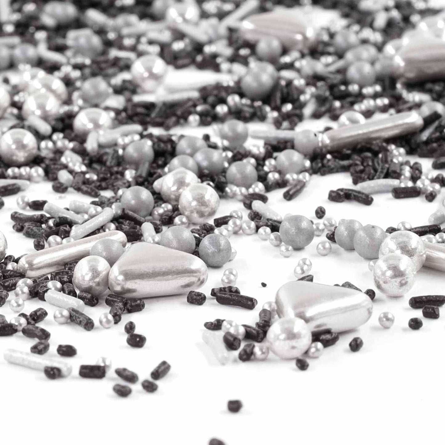 Streusel Glück Black Beauty, Mix Hagelslag Zilver - Zwart, 90 gram Hagelslag Naty Shop
