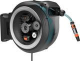 Gardena PowerRoll XXL Solo draadloze muurslangenbox: automatische slanghaspel met 40 m tuinslang, slanggeleider en RollControl, batterijvoeding, UV- en vorstbestendig (18647-55)