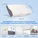 PHYSEN Orthopedisch kussen Nekkussen, neksteunkussen, traagschuimkussen, ergonomisch nekpijnkussen Slaapkussen Anti-snurkkussen voor zijkanten, rug en buik (62 * 34 * 11,6,5 cm) Cervicale orthopedische kussens Naty Shop