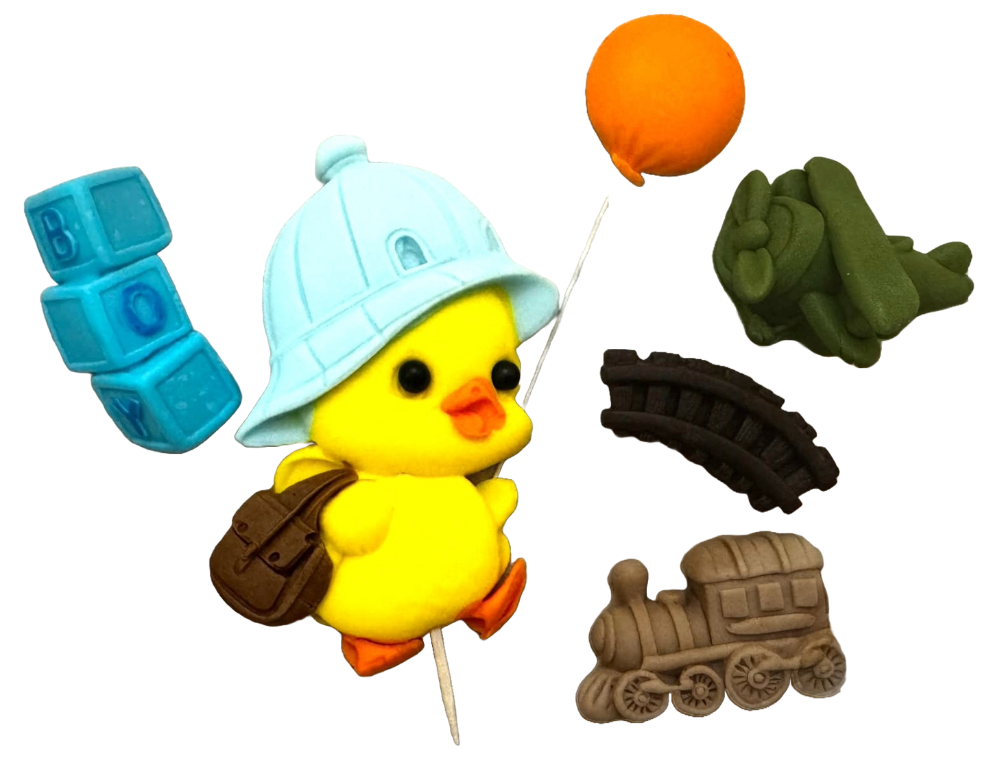 Set van 6 eetbare suikerpasta-decoraties, BOY Sugar Paste Decorations Nati Shop