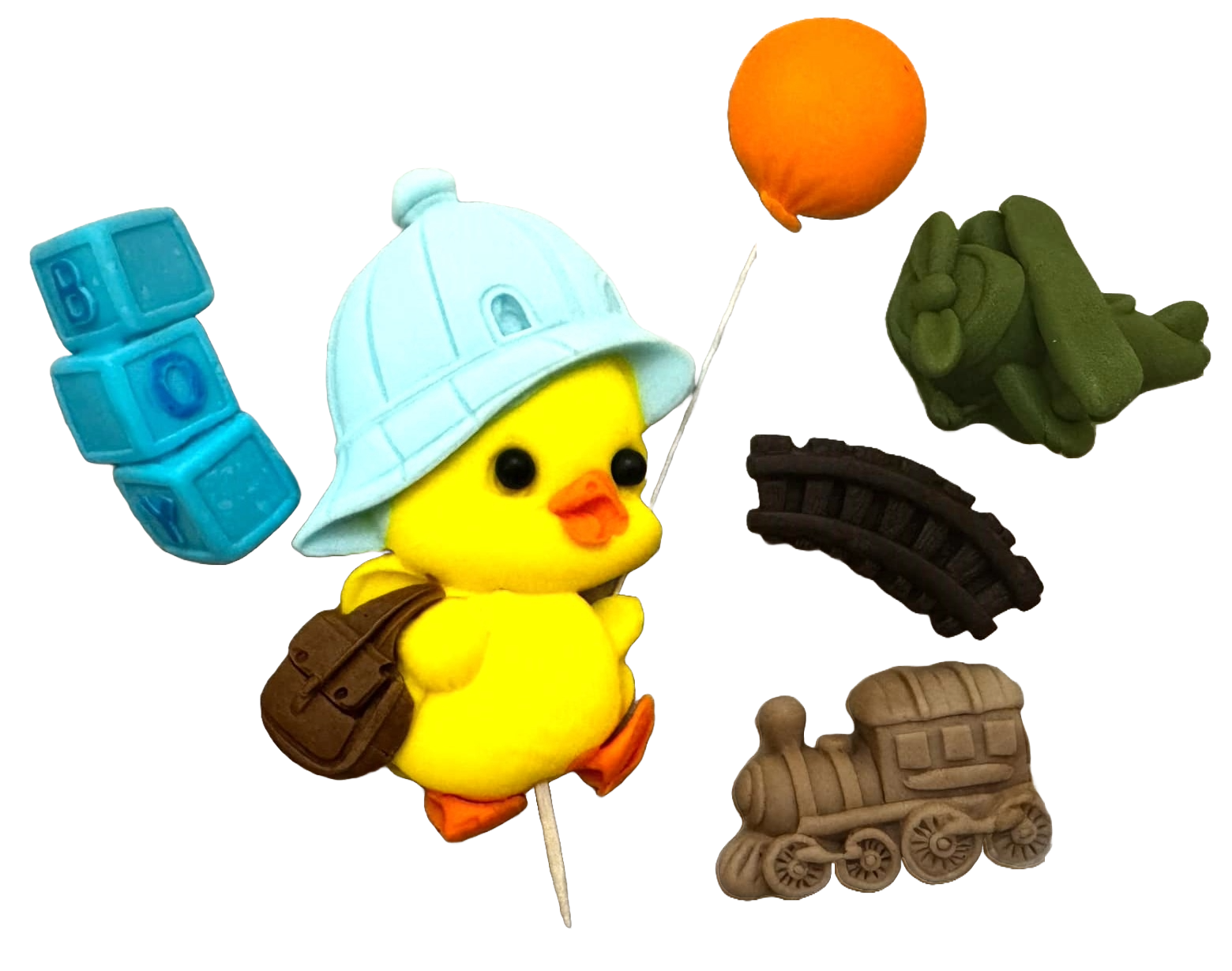 Set van 6 eetbare suikerpasta-decoraties, BOY Sugar Paste Decorations Nati Shop