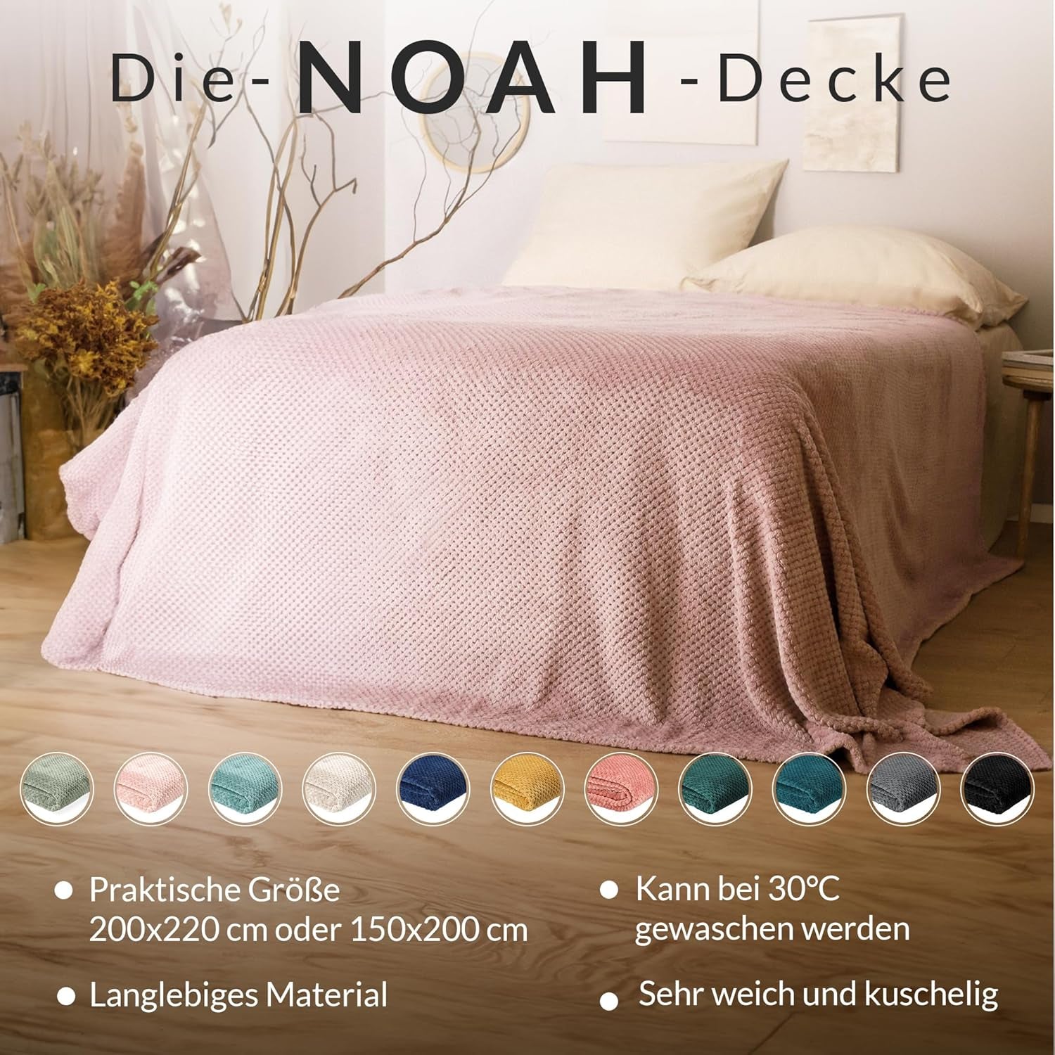 HOMLA Noah Zachte decoratieve deken - gezellige polyestervezeldeken voor thuis zachte deken voor slaapbank - 150 X 200 cm rijstkorrelpatroon mosterdkleur Bedden en dekens Besuche den HOMLA-Store