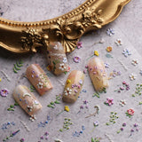 JMEOWIO 3D Nagelsticker Blume Frühling Sommer Floral Nail Art Sticker Selbstklebend Nagelaufkleber 5D Stereoskopische Decoratie Nageldesign Zubehör 1 Blatt