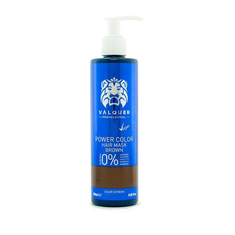 Valquer Power Color Mask veganistische en siliconenvrije formulering Geeft haarkleur 290 ml zwart Haarmasker Naty Shop Kastanje 275 Ml