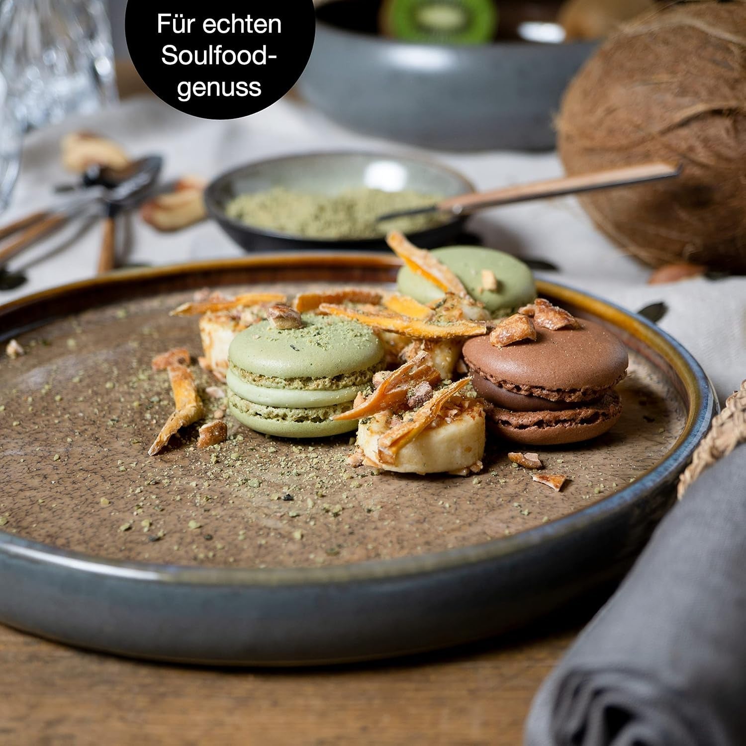Moritz & Moritz SOLID 18-delige steengoed serviesset voor 6 personen - serviesset voor 6 personen, bestaande uit 6 dinerborden, 6 dessertborden en 6 dinerborden