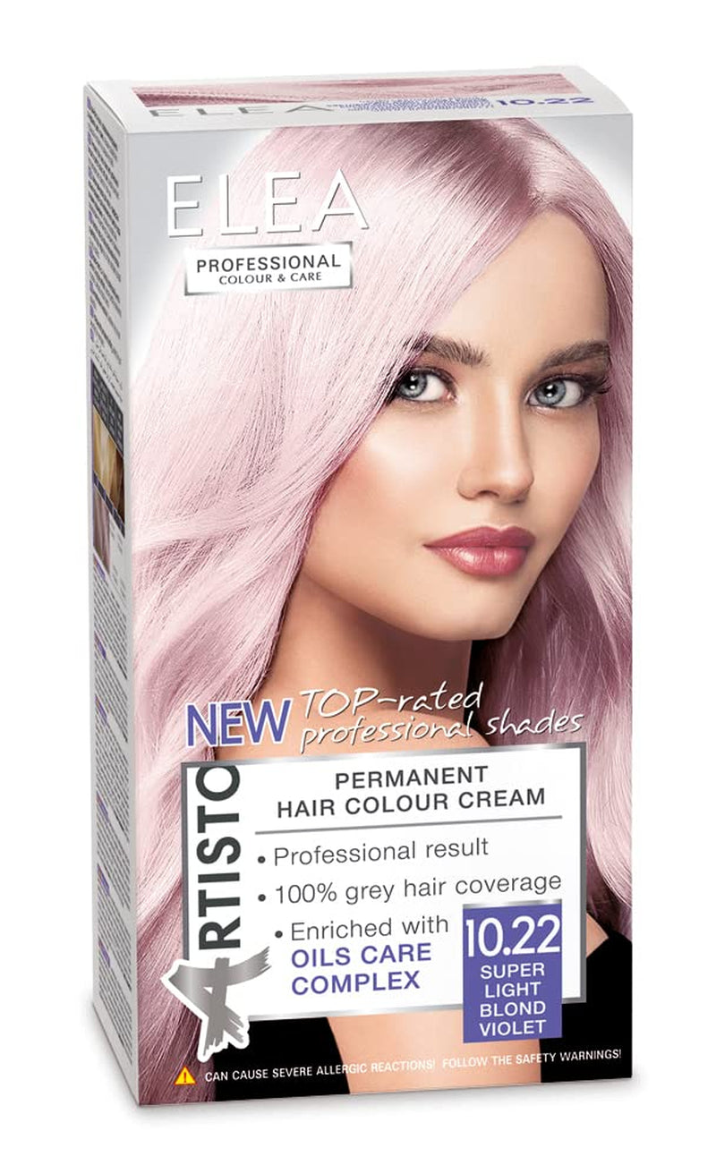 Color & Care permanente haarkleuring 120ml, professioneel resultaat, dekkend grijs haar, verrijkt met olieverzorgende complexen-Langdurige haarkleuring (10.1 Superlicht asblond) Haarverf Naty Shop 10.22 Superlichtblond violet