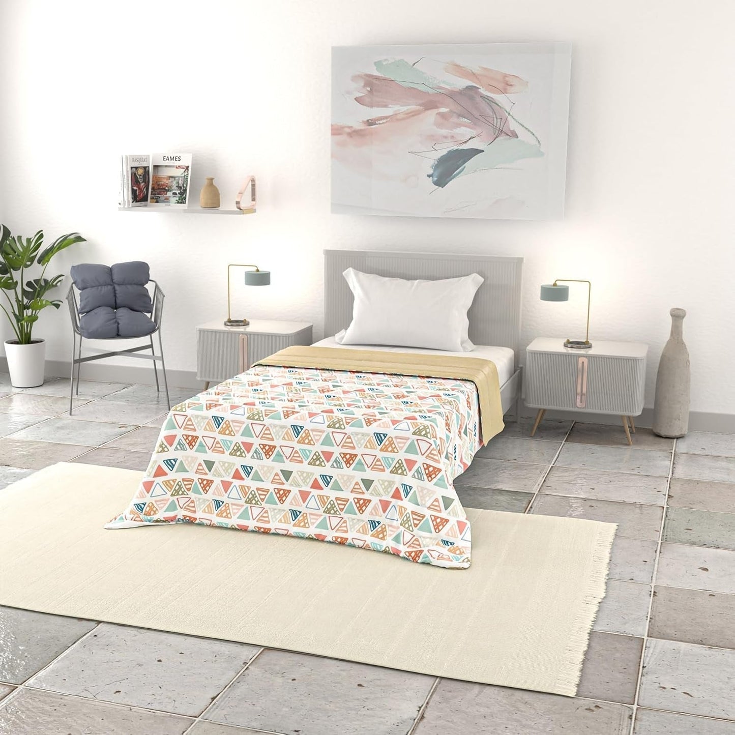 Basic zomerdeken, microvezel, jeansstrepen, 200X240Cm Naty Shop Quilts en quilts Different 200X240Cm