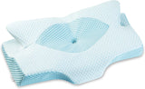 Elviros ademend kussensloop kussen 64 x 12,5/10,5 x 38 cm grijs (alleen kussen voorkant) cervicale orthopedische kussens Naty Shop blauw