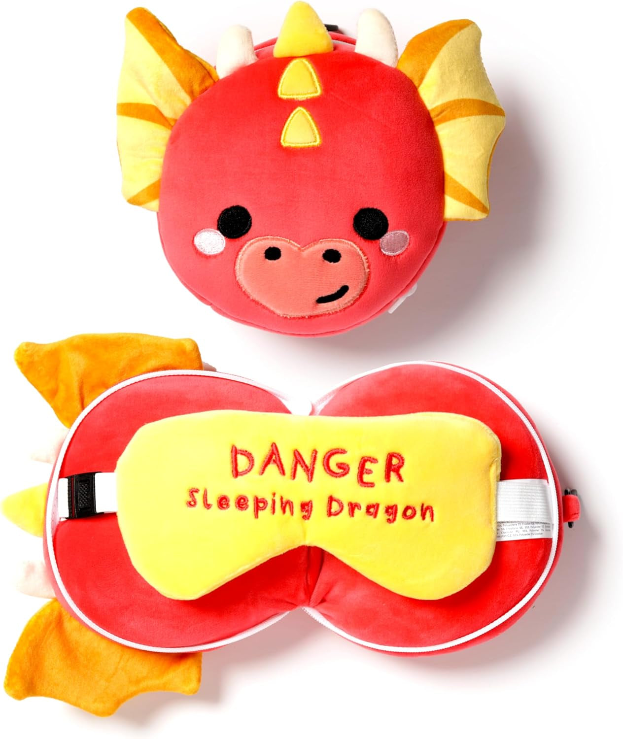 Puckator Relaxeazzz Adomagics rond pluche reiskussen en drakenoogmasker - pluchen vliegtuigslaapmasker - vluchtkussen voor kinderen en volwassenen - schattig slaapmasker Naty Shop reiskussens Standaardtitel