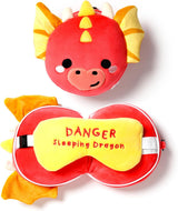 Puckator Relaxeazzz Adomagics rond pluche reiskussen en drakenoogmasker - pluchen vliegtuigslaapmasker - vluchtkussen voor kinderen en volwassenen - schattig slaapmasker Naty Shop reiskussens Standaardtitel