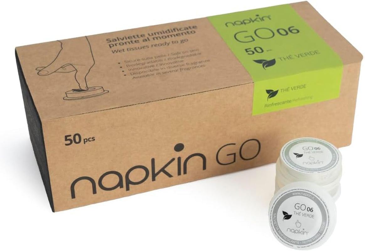 Go NPKGO00612 Capsule-reinigingsdoekjes met groene thee, viscose, wit, 12-pack