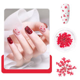 Nail Art Bloemen Set Decoratie - Gelnagels 3 kleuren (Oranje, Blassrosa, Roos), Nail Art Aufkleber Trockene Blumen Kit Getrocknete Blumen Zubehör Set DIY Nageldecoratie