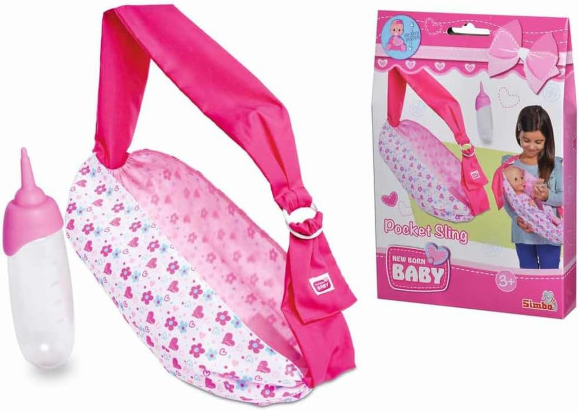 Simba 105560002 verstelbare draagdoek voor pasgeborenen met tas en fles voor poppen van 38-43 cm vanaf 3 jaar