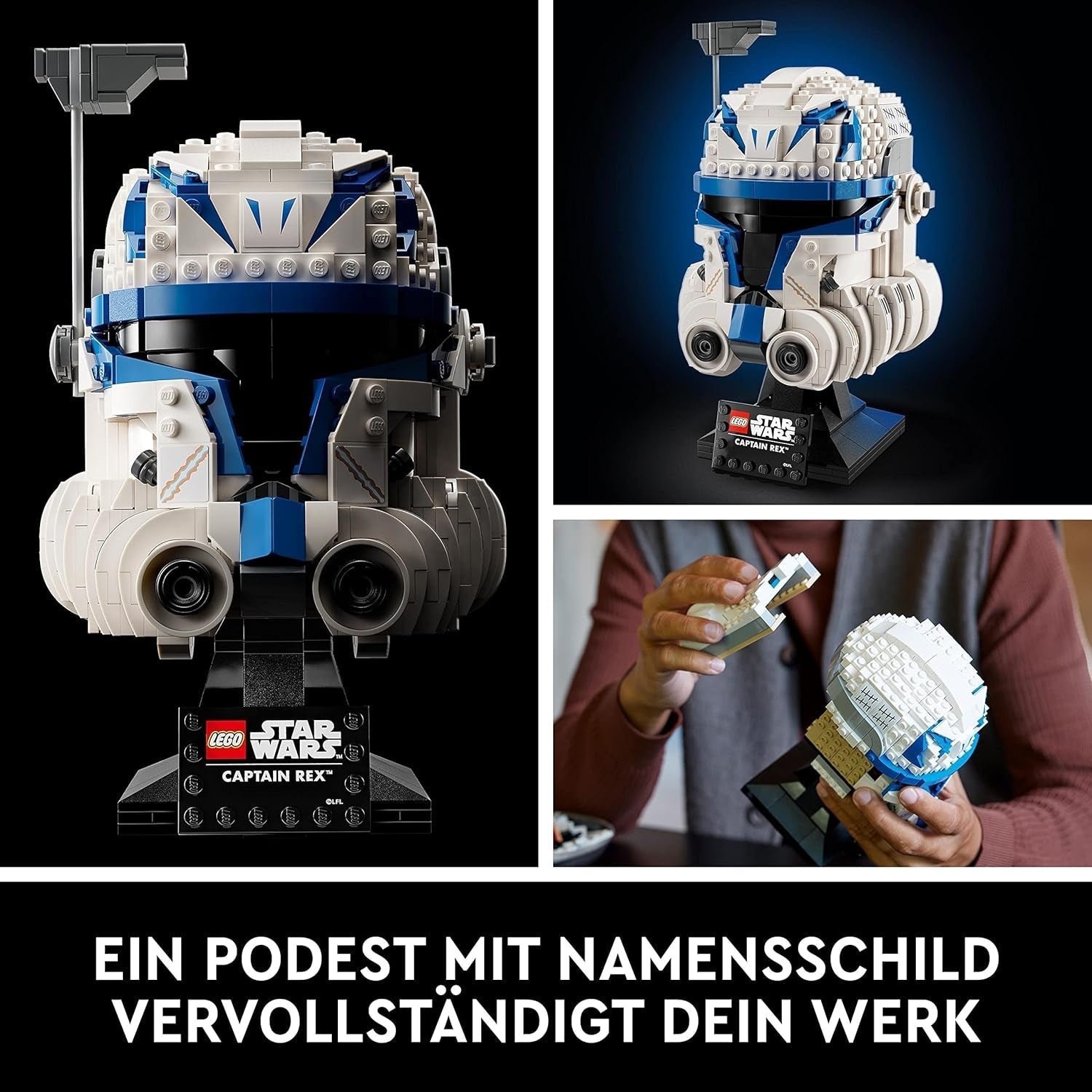 LEGO 75349 Star Wars Captain Rex helmset Clone Wars verzamelmodel 2023-serie Souvenir- en cadeau-idee Bouwsets Bekijk de LEGO-Store