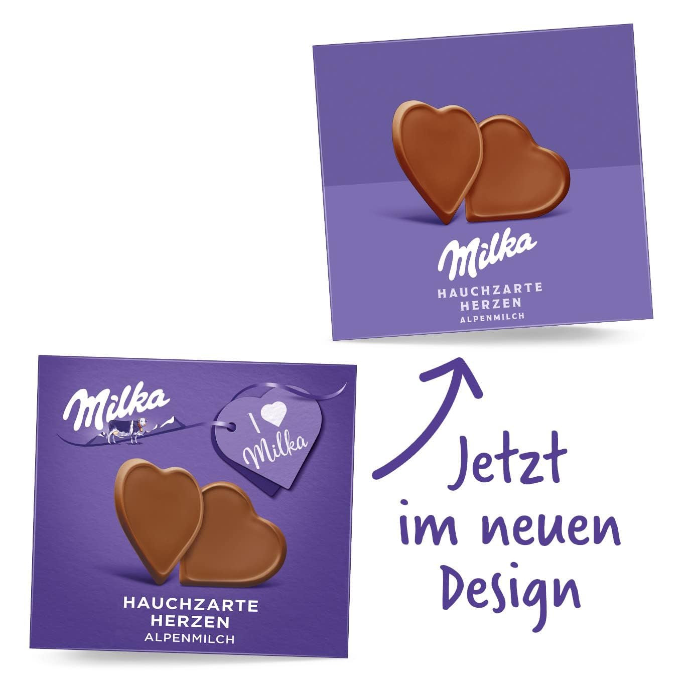 Milka I love Milka Hearts – Alpenmelkchocolade die smelt in je mond en fijne boshazelnoten – 10 x 130 g