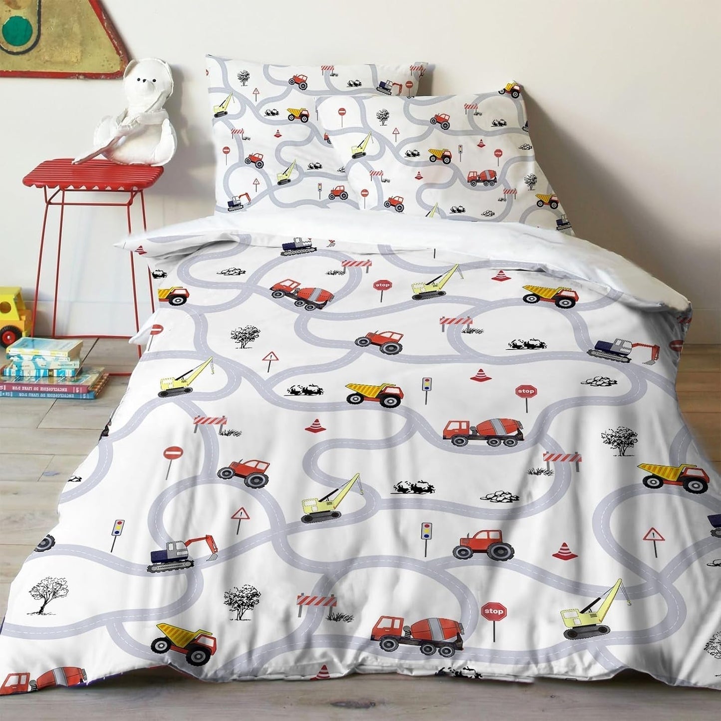 Beddengoed voor jongens, diverse modellen Beddengoed - kinderen Naty Shop Auto 135X200 cm + 80X80 cm