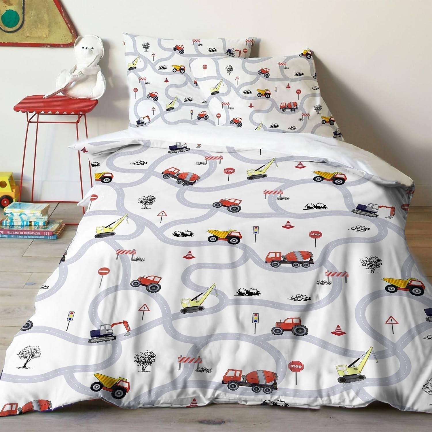 Beddengoed voor jongens, diverse modellen Beddengoed - kinderen Naty Shop Auto 135X200 cm + 80X80 cm