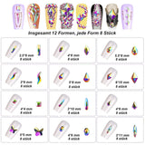 3200 nagelstenen set FITDON veelvormige glazen AB-stenen en heldere diamantglitter AB-stenen voor nagelkunstdecoratie doe-het-zelf-sets sieraden sleutelhangers nagelaccessoires