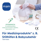 MAM maandverband 3-pack (3 x 24 stuks), schoonmaakdoekjes voor medische hulpmiddelen en babyaccessoires, antibacteriële en viruseffectieve maandverbanden