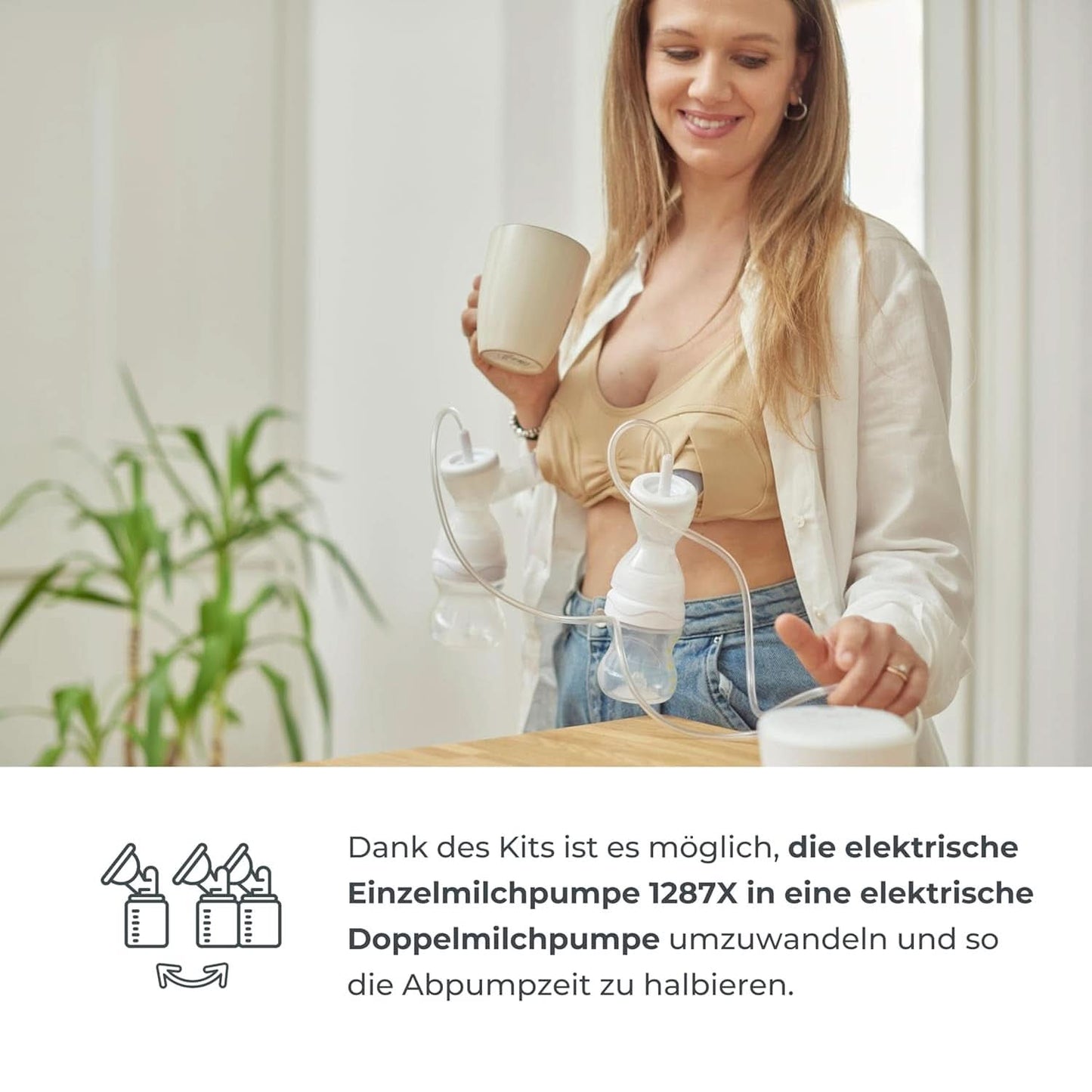 Nuvita Efficiënte dubbele afkolfset voor Materno Smart X - 1287KDX | Complete set accessoires, antikrampjesfles goedgekeurd door Aio Accesorii Hrana si Alattare Bebe Naty Shop