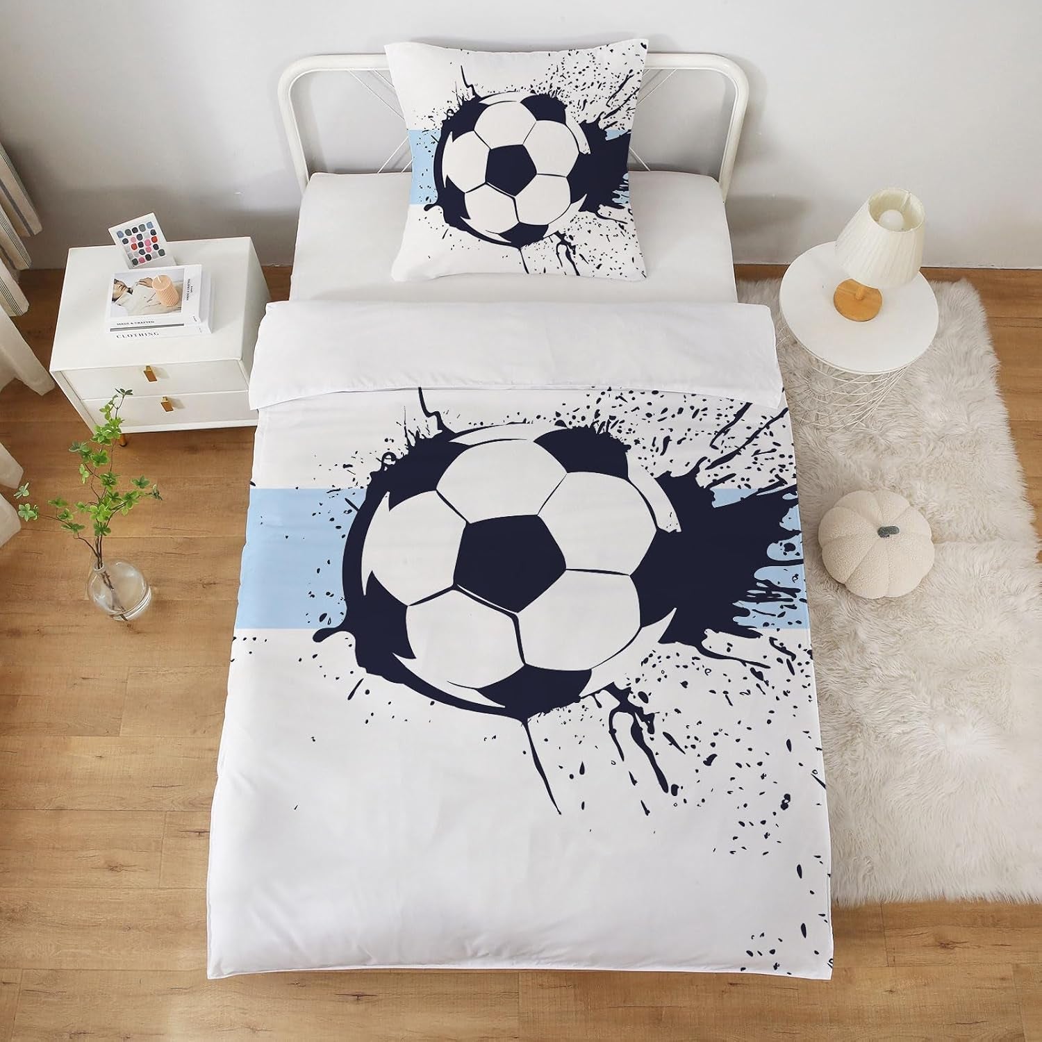 Beddengoed voor jongens, voetbal, microvezel polyester Beddengoed - kinderen Naty Shop