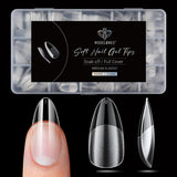 Modelones nageltips 510-delig - volledig dekkende nageltipsset, geltipsset, pre-polijst PMMA-hars nageltips, kunstnagels voor lijm op nail art DIY, korte Squoval