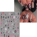 JMEOWIO Nagelsticker Halloween 9 Blatt Nail Art Sticker Selbstklebend Nagelaufkleber Decoratie Nageldesign Zubehör