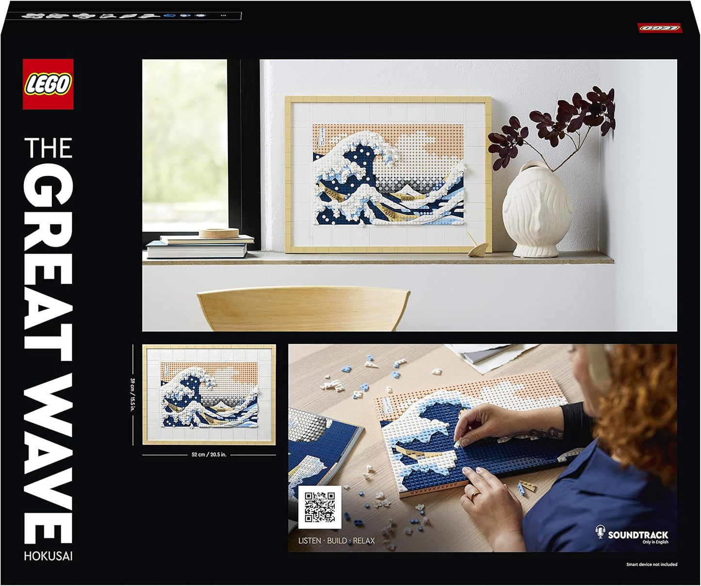 LEGO 31208 Art Hokusai - The Great Wave 3D Japanse wanddecoraties Knutselset Ingelijst oceaancanvas Hobby's voor volwassenen DHI Thuiskantoordecoraties Bouwsets Bestel in LEGO-Store