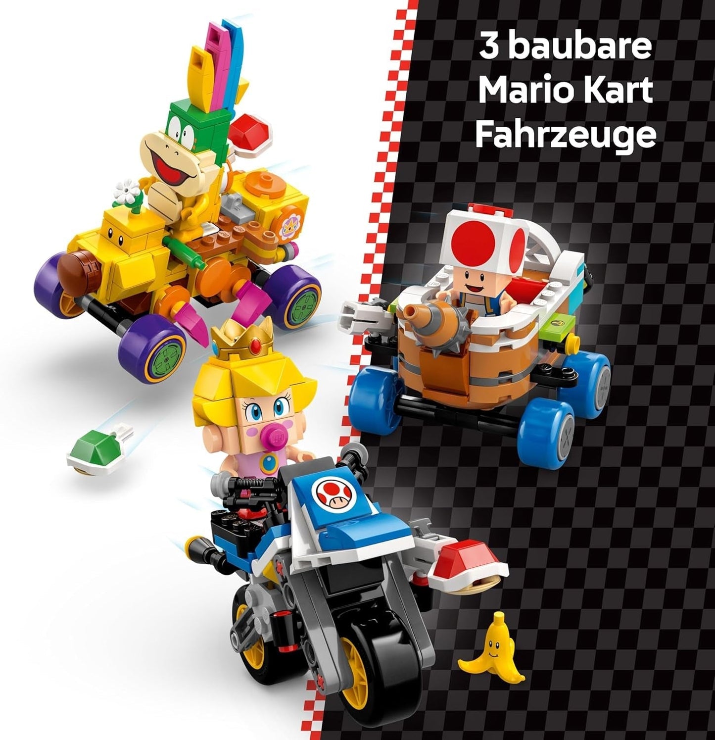 LEGO Super Mario: Mario Kart - Baby Peach & Grand Prix Set, Nintendo Figuren - Toad, Lakitu, Baby Peach en Lemmy, Cadeau voor jongens, meisjes en gamers 8+, Avontuurspeelgoed 72036 Bouwsets Beuche in LEGO-Store