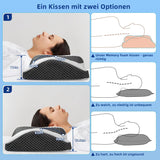 Orthopedisch kussen, ergonomisch nekkussen, hoofdkussen, origineel traagschuimkussen voor zijkanten, rug- en maagondersteuning, neksteunkussen voor mannen, vrouwen (67,3 x 38,2 x 13,8/3 cm) Cervicale orthopedische kussens Naty Shop