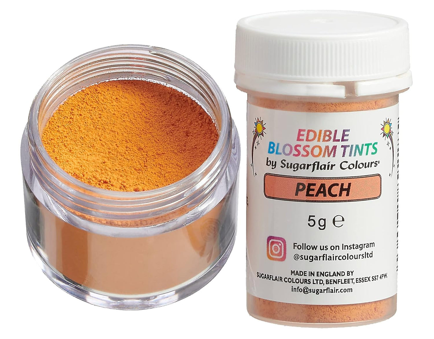 Sugarflair Blossom Tint Dust Peach Food Coloring Powder - Kleurstofpoeder voor taartdecoraties, fondant, glazuur, chocolade, botercrème, macarons en meer - 5G