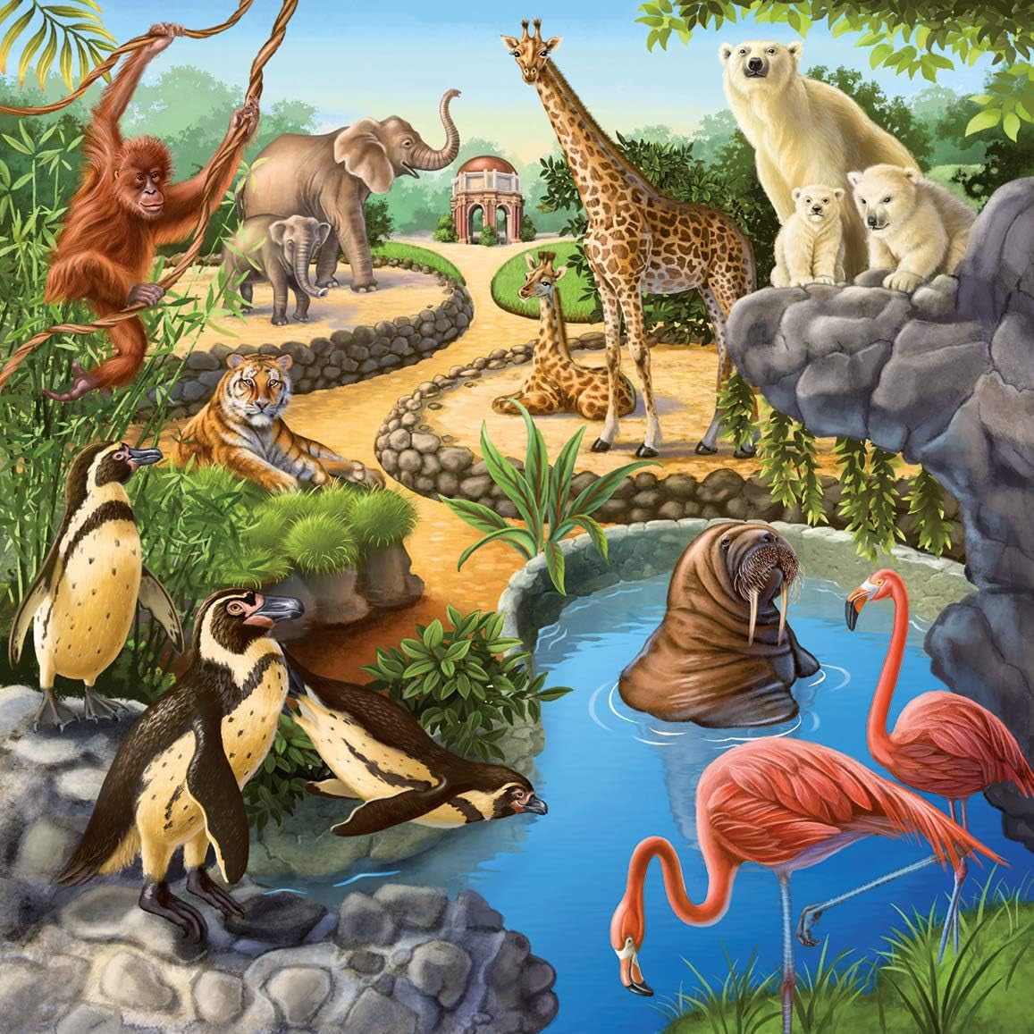 Ravensburger Legpuzzel voor kinderen - 09265 Bos/Zoo/Huisdieren - legpuzzel voor kinderen vanaf 5 jaar, met 3X49 stukjes Puzzel Naty Shop