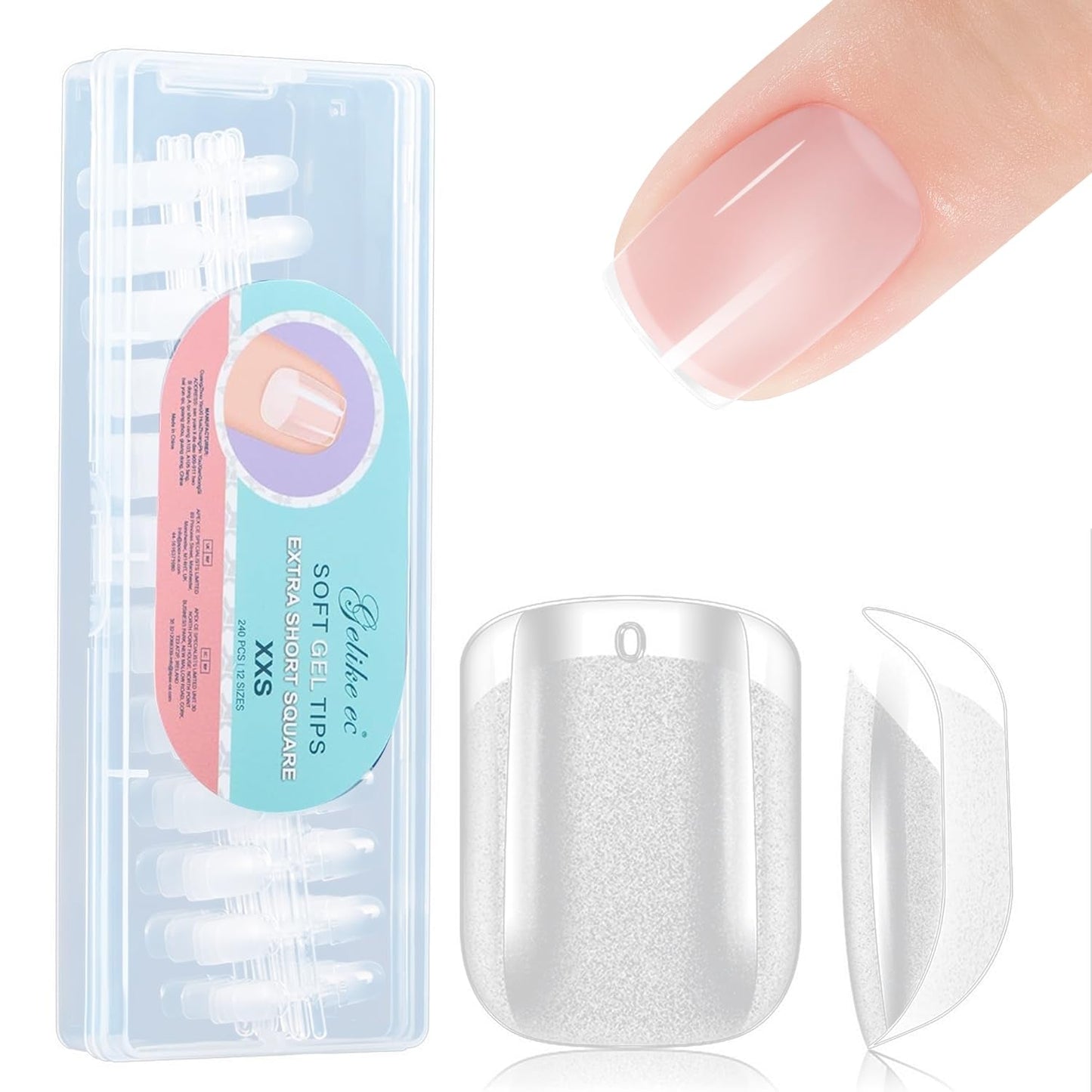 Gelike Ec korte amandelnagels - zachte nagels met volledige dekking, voorgepolijste kunstnagels voor nagelverlengingen, nagelstudio voor thuis, doe-het-zelf salon, 120 stuks, 12 maten