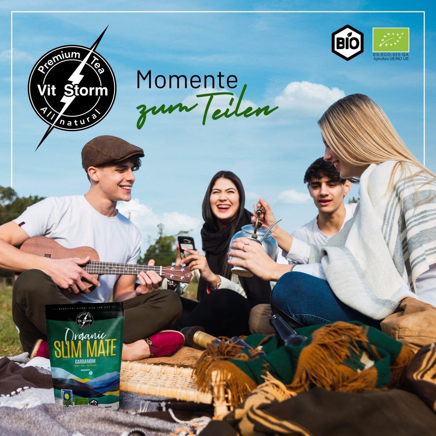 VITSTORM® Slim Tea Kardemom – BIO Yerba Mate Thee – Detox- en diuretische thee – 100G