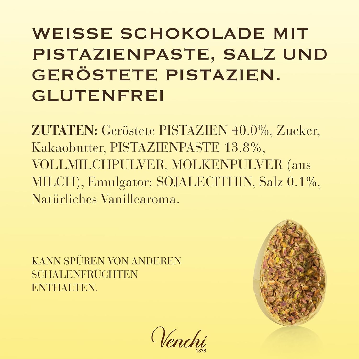 Venchi - Chocolade-ei, pistachesmaak, met hele pistache, met verrassing, glutenvrij, 500g, Paascollectie, cadeau-idee