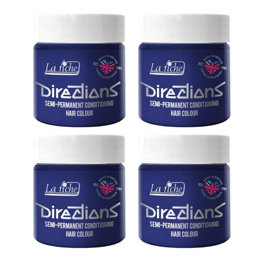 Directions semi-permanente haarkleuring 100 ml doos 4 pack (Pillarbox Red) Naty Shop Neonblauwe haarverf 100 Ml (verpakking van 4)