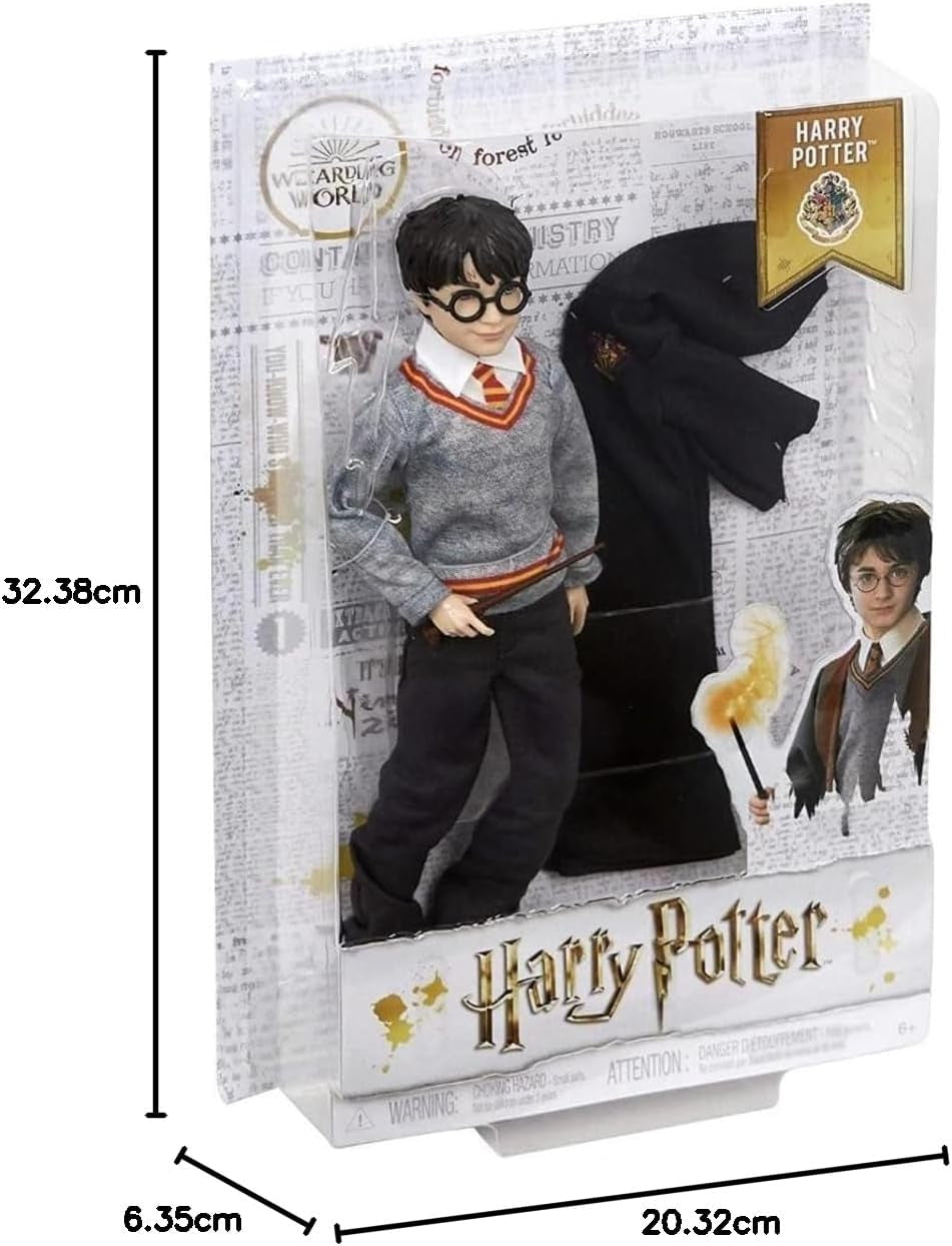 Mattel Harry Potter - verzamelpop (ca. 26 cm) met Zweinsteinuniform, Griffoendor-mantel en toverstaf, speelgoed vanaf 6 jaar FYM50 Actiefiguren Naty Shop