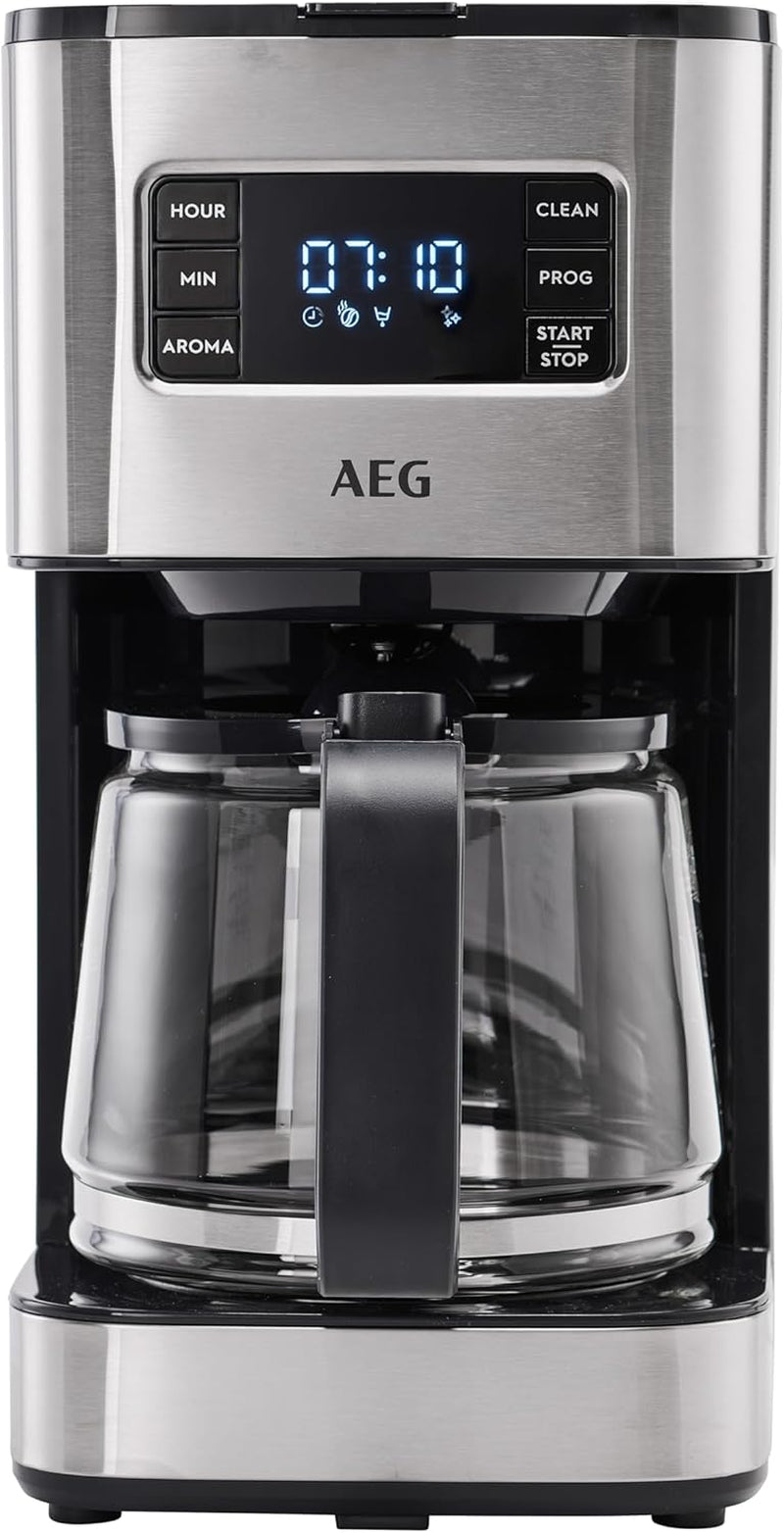 AEG Deli 5 espressomachine, 1,5 l, programmeerbare timer, warmhoudfunctie, veiligheidsstop, waterniveau-indicator, optimale dosering, antidruppelfunctie, RVS, CM5-1-6ST