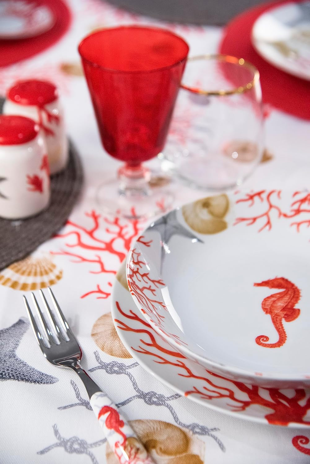 Excelsa Coral servies, 18-delig, porselein, rood