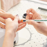 6 Stück Nagel Pinsel Set, Doppel-Ende Nageldesign Pinsel, Acryl Nail Art Pinsel Set Nail Art Liner Pinsel Dotting Tool voor DIY Nail Art Design (Mit 1 Schwammbürste)
