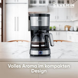 SEVERIN compacte espressomachine, aromatische koffie met koffiemachine voor maximaal 4 kopjes, espressomachine met filter en permanent oscillerend filter, roestvrij staal/zwart, KA 4808