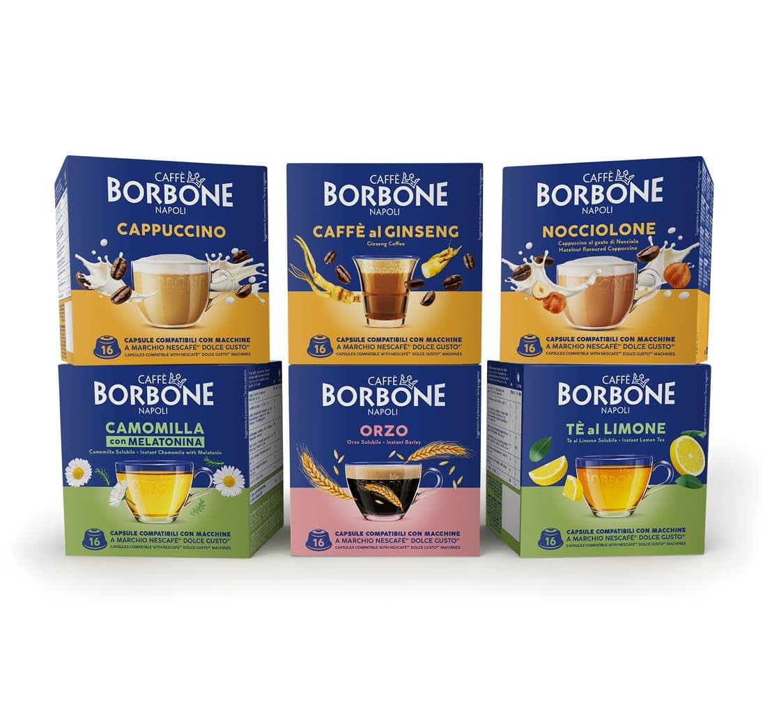 Caffè Borbone Café au Lait - 64 Kapseln - Lösliches Pulvergetränk mit Milchpulver en Instantkaffee - Compatible met Kaffeemaschinen der Marke Nescafè®* Dolce Gusto®*