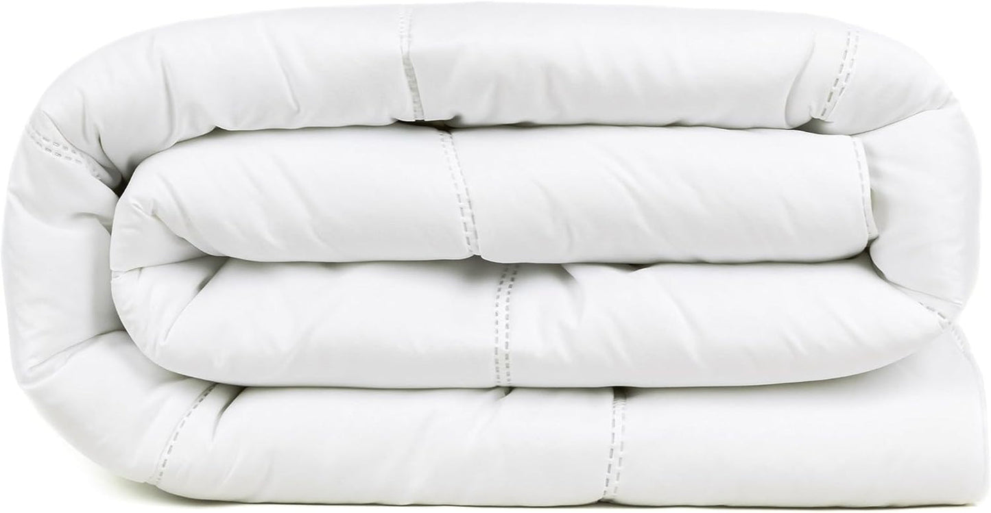 Dekbed TRAMAS+ 200 Gr/M² voor bedden gemaakt van gesiliconiseerde holle vezels - 150X220 Cm - Oeko Tex gecertificeerd - Wit, zacht, warm, minimalistisch - Bed 90 Cm Dekbedden en dekbedden Naty Shop 180X220 Cm