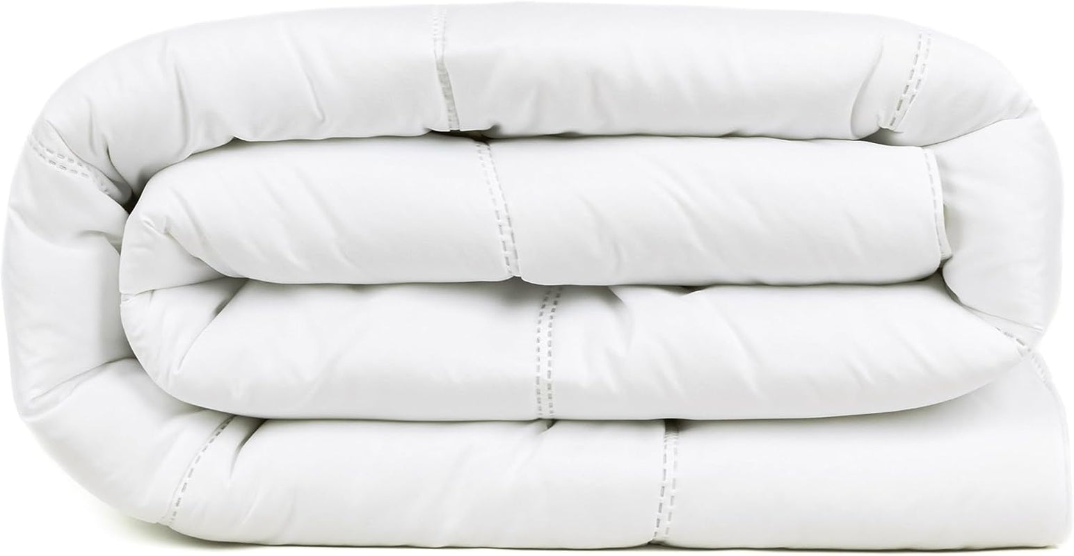 Dekbed TRAMAS+ 200 Gr/M² voor bedden gemaakt van gesiliconiseerde holle vezels - 150X220 Cm - Oeko Tex gecertificeerd - Wit, zacht, warm, minimalistisch - Bed 90 Cm Dekbedden en dekbedden Naty Shop 180X220 Cm