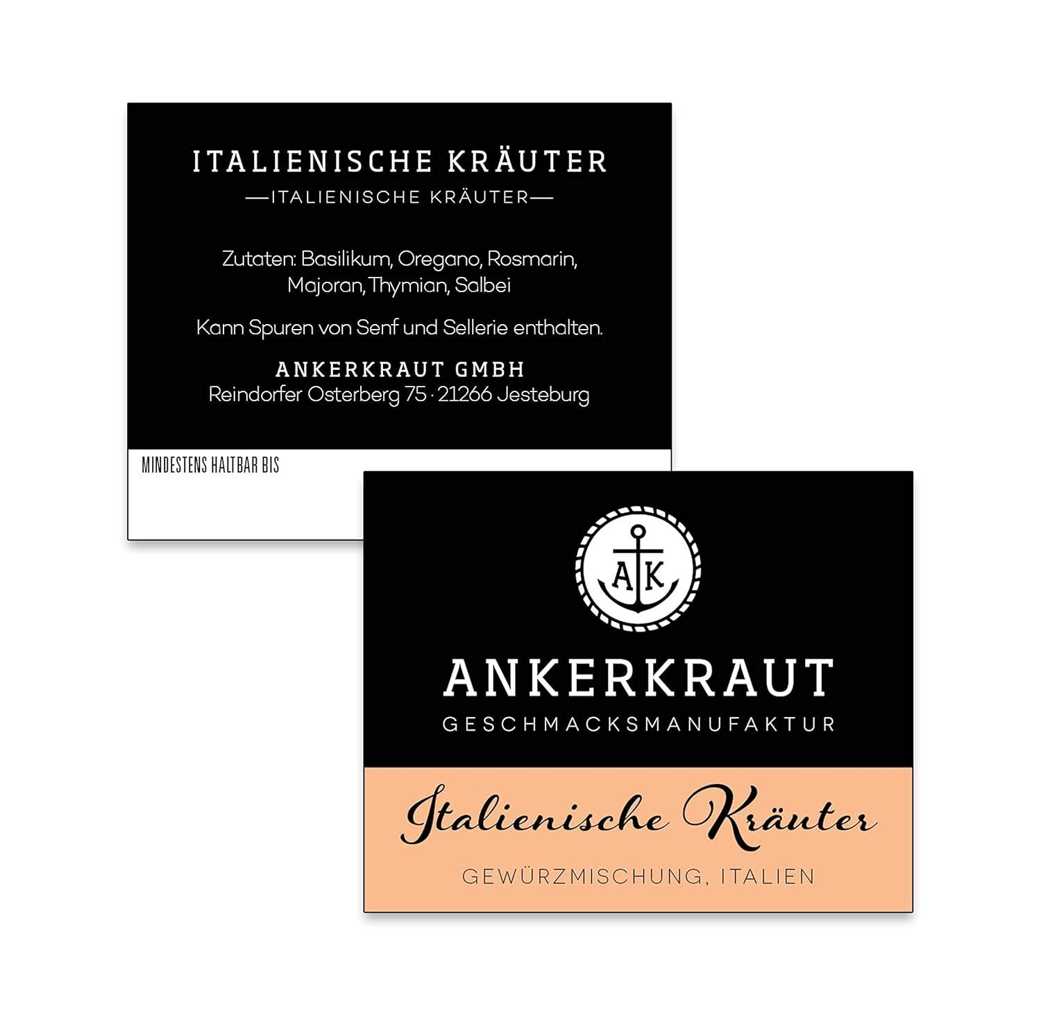 Ankerkraut Italienische Kräuter, mediterranes Universalgewürz für Pasta, Pizza en Salade, 25 g in korkenglas