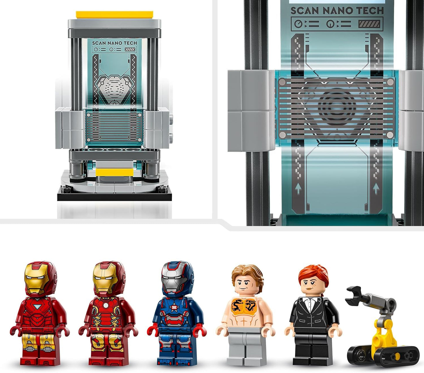 LEGO Marvel Iron Man's Laboratory: Hall of Armor - Superheldenspeelgoed met een mecha-figuur, 5 minifiguren waaronder Aldrich Killian - Avengers-cadeau voor jongens en meisjes vanaf 8 jaar 76315 Bouwsets Beuche in LEGO-Store