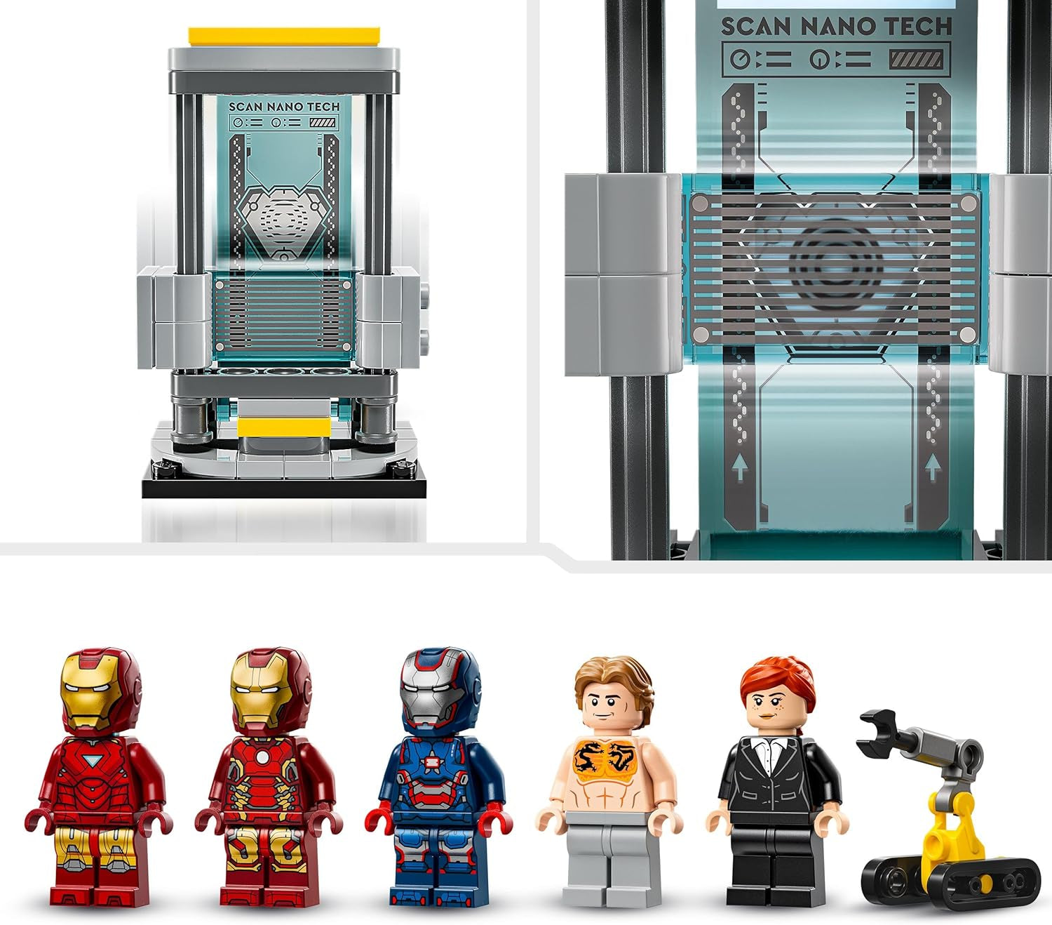 LEGO Marvel Iron Man's Laboratory: Hall of Armor - Superheldenspeelgoed met een mecha-figuur, 5 minifiguren waaronder Aldrich Killian - Avengers-cadeau voor jongens en meisjes vanaf 8 jaar 76315 Bouwsets Beuche in LEGO-Store