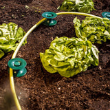 Set van 3 slanggeleiders, groen, 24 x 9 cm | Tuinslang- en kabelgeleider met grondanker | Slanghaspel voor het beschermen van bloembedden en huismuren | Haspel voor tuinslang en kabel