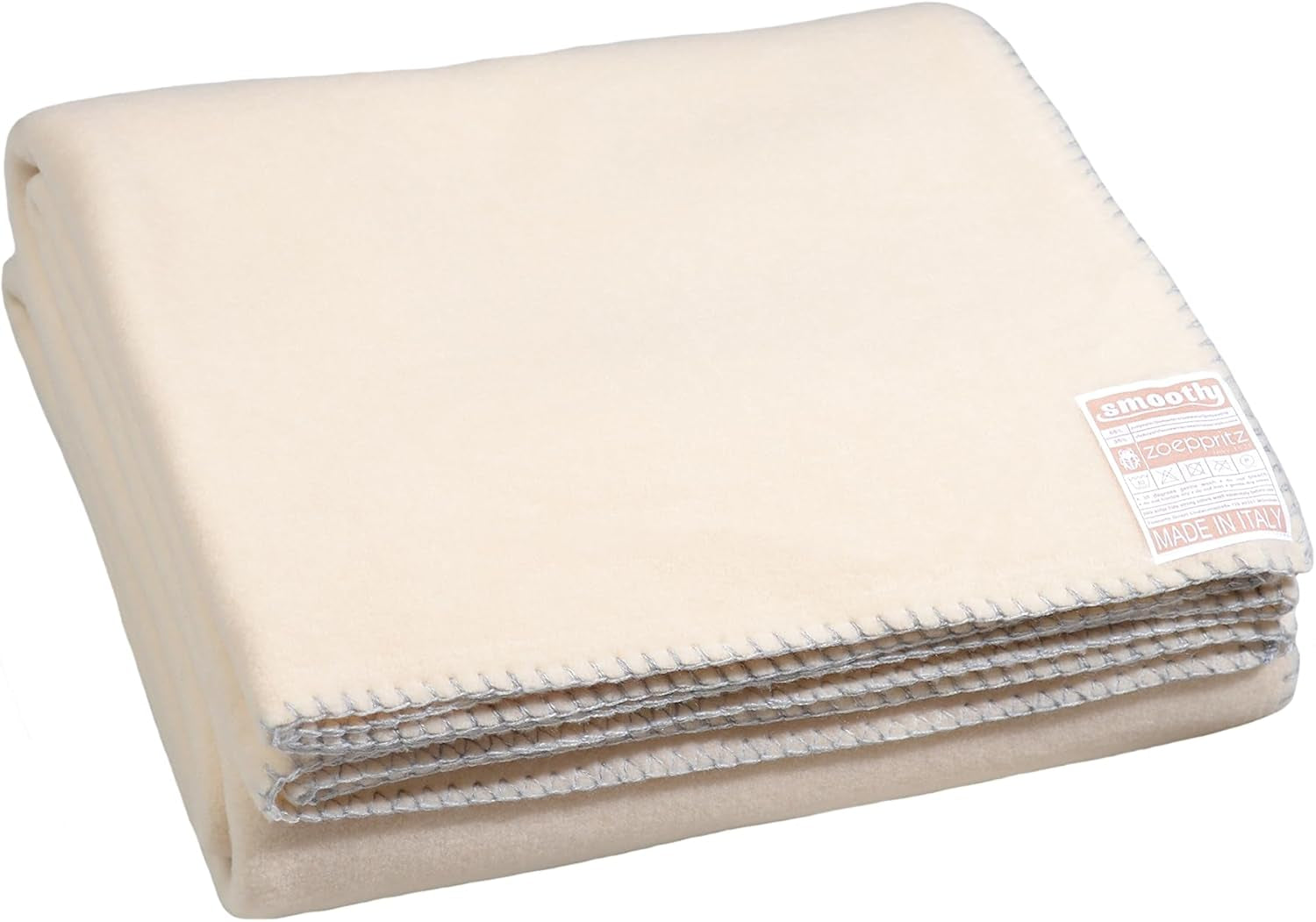 Zoeppritz sinds 1828 Smoothy fleecedeken - Fluffy comfortabele polar fleece deken - Veganistisch - 140X190Cm - 010 Off-White, 010 Offwhite Zoeppritz Since 1828 020 Crème 140X190Cm